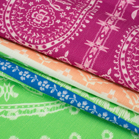 Mood Exclusive Lime Paisley Park Stretch Cotton Woven
