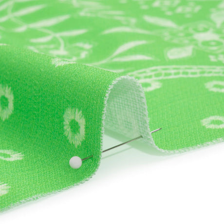 Mood Exclusive Lime Paisley Park Stretch Cotton Woven
