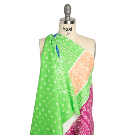 Mood Exclusive Lime Paisley Park Stretch Cotton Woven