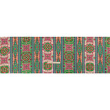 Viscose Crepe Print - Green and Pink Floral Medallion Stripes - Mood Exclusive Happy Hayday