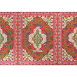 Viscose Crepe Panel - Red, Pink and Orange Fancy Leaves - Mood Exclusive Peacock Gardens