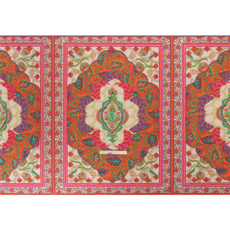 Viscose Crepe Panel - Red, Pink and Orange Fancy Leaves - Mood Exclusive Peacock Gardens