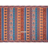 Viscose Crepe Panel - Orange, Blue and Rust Red Decorative Stripes - Mood Exclusive Desert Dance
