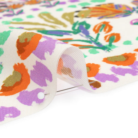 Viscose and Linen Twill Panel - White and Rainbow Paisley and Floral - Mood Exclusive Realized Wonders