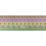 Viscose and Linen Twill Print - Purple and Green Paisley and Floral Stripes - Mood Exclusive Botanical Bliss