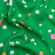 Viscose and Linen Woven Print - Green and Pink Squares - Mood Exclusive Square Dancing