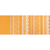 Viscose and Linen Woven Print - Yellow and White Lace and Floral Stripes - Mood Exclusive Lace and Ribbons
