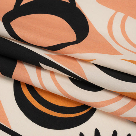 Cotton Poplin Print - Orange Geometric Suns and Circles - Mood Exclusive Twinkle Twinkle