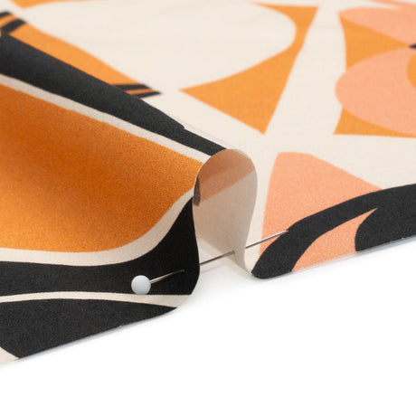 Cotton Poplin Print - Orange Geometric Suns and Circles - Mood Exclusive Twinkle Twinkle