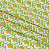 Cotton Poplin Print - Green, White and Orange Retro Florals - Mood Exclusive Build Me Up