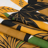 Cotton Poplin Print - Green Suns and Palm Trees - Mood Exclusive Sun Salutation