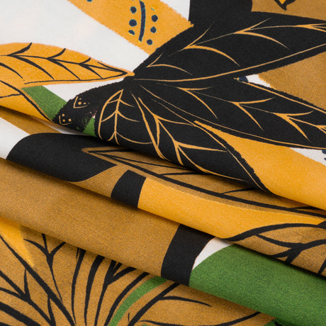 Cotton Poplin Print - Green Suns and Palm Trees - Mood Exclusive Sun Salutation
