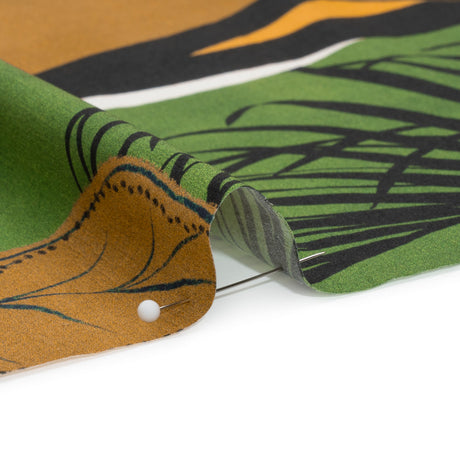 Cotton Poplin Print - Green Suns and Palm Trees - Mood Exclusive Sun Salutation