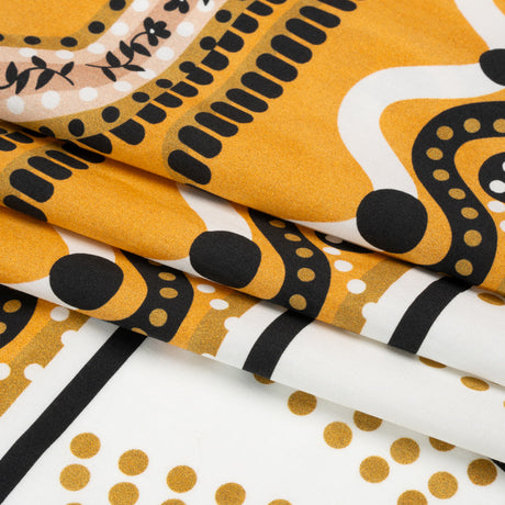 Cotton Poplin Panel - Goldenrod Geometric and Floral - Mood Exclusive Link Up