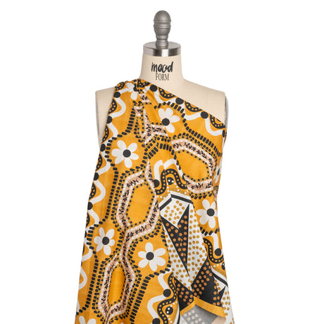 Cotton Poplin Panel - Goldenrod Geometric and Floral - Mood Exclusive Link Up