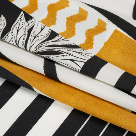 Cotton Poplin Panel - Goldenrod Palm Tree Stripes - Mood Exclusive Bahama Shutter
