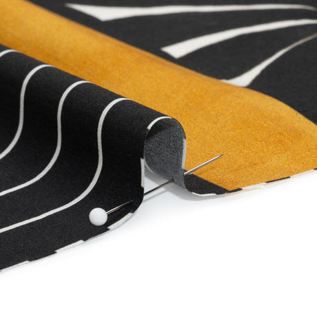 Cotton Poplin Panel - Goldenrod Palm Tree Stripes - Mood Exclusive Bahama Shutter