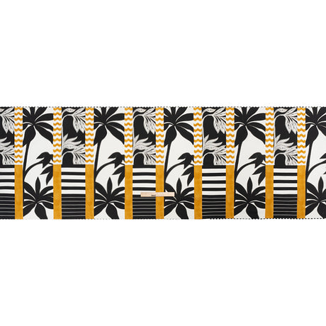 Cotton Poplin Panel - Goldenrod Palm Tree Stripes - Mood Exclusive Bahama Shutter