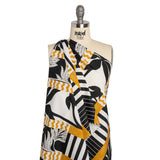 Cotton Poplin Panel - Goldenrod Palm Tree Stripes - Mood Exclusive Bahama Shutter