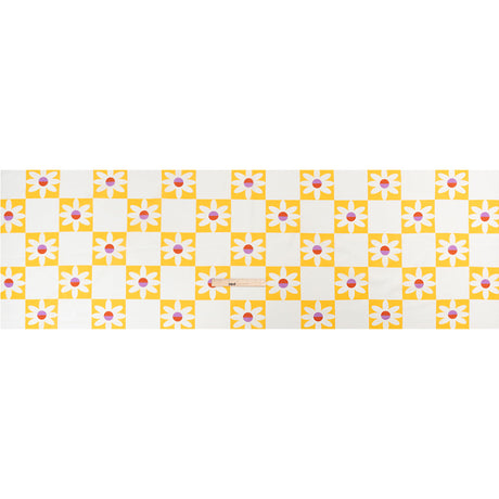 Cotton Poplin Print - Yellow Floral Checkers - Mood Exclusive Game of Growth