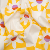 Cotton Poplin Print - Yellow Floral Checkers - Mood Exclusive Game of Growth