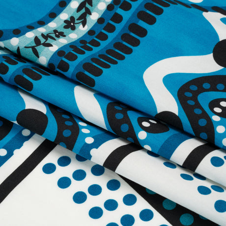 Cotton Poplin Panel - Blue Geometric and Floral - Mood Exclusive Link Up