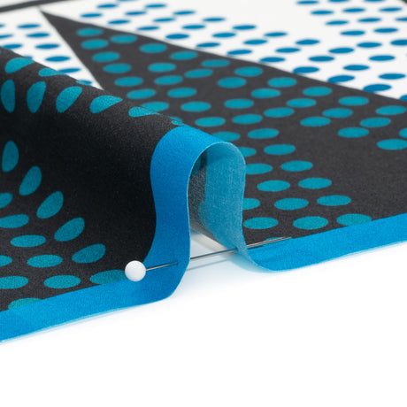 Cotton Poplin Panel - Blue Geometric and Floral - Mood Exclusive Link Up
