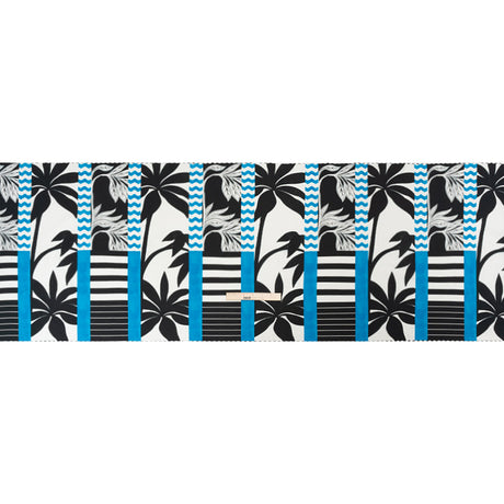 Cotton Poplin Panel - Blue Palm Tree Stripes - Mood Exclusive Bahama Shutter