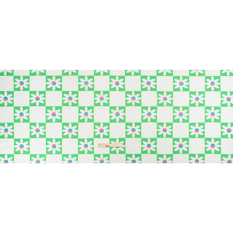 Cotton Poplin Print - Green Floral Checkers - Mood Exclusive Game of Growth