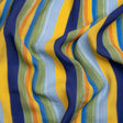 Sustainable Viscose Crepe Print - Blue, Orange and Yellow Stripes - Mood Exclusive Between the Lines