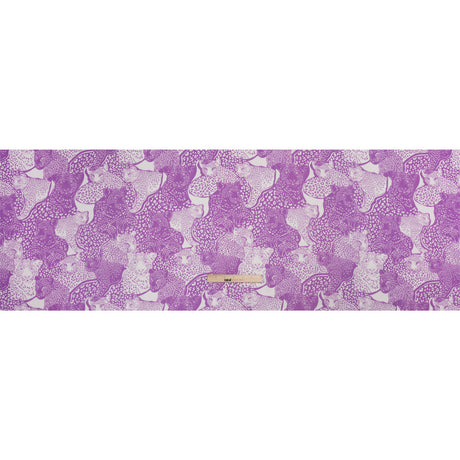 Sustainable Viscose Crepe Print - Purple and White Spotted Cats - Mood Exclusive Jamming Jaguars