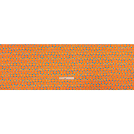 Sustainable Viscose Crepe Print - Orange and Teal Flower Lattice - Mood Exclusive Lovely Lillies