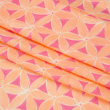 Sustainable Viscose Crepe Print - Peach and Pink Flower Lattice - Mood Exclusive Lovely Lillies