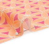 Sustainable Viscose Crepe Print - Peach and Pink Flower Lattice - Mood Exclusive Lovely Lillies