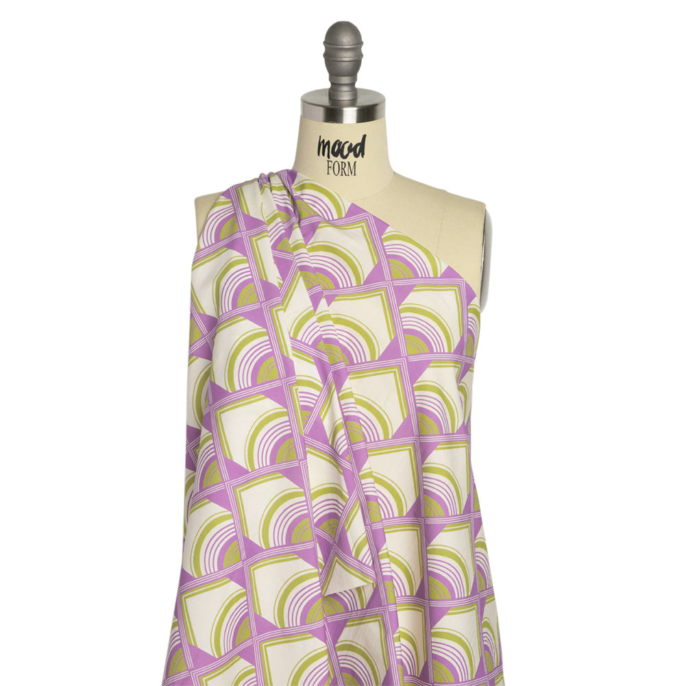 Mood Exclusive Purple Geometric Groove Cotton Poplin