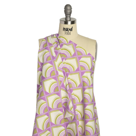 Mood Exclusive Purple Geometric Groove Cotton Poplin
