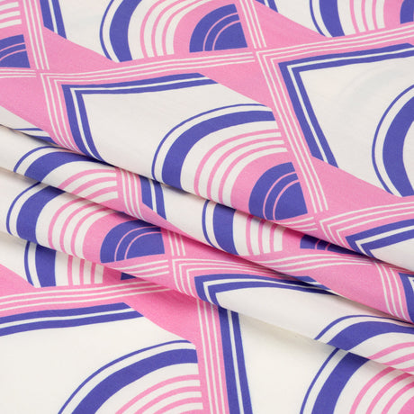 Mood Exclusive Pink Geometric Groove Cotton Poplin