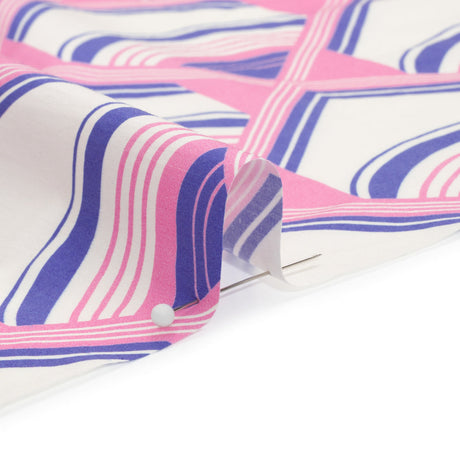 Mood Exclusive Pink Geometric Groove Cotton Poplin