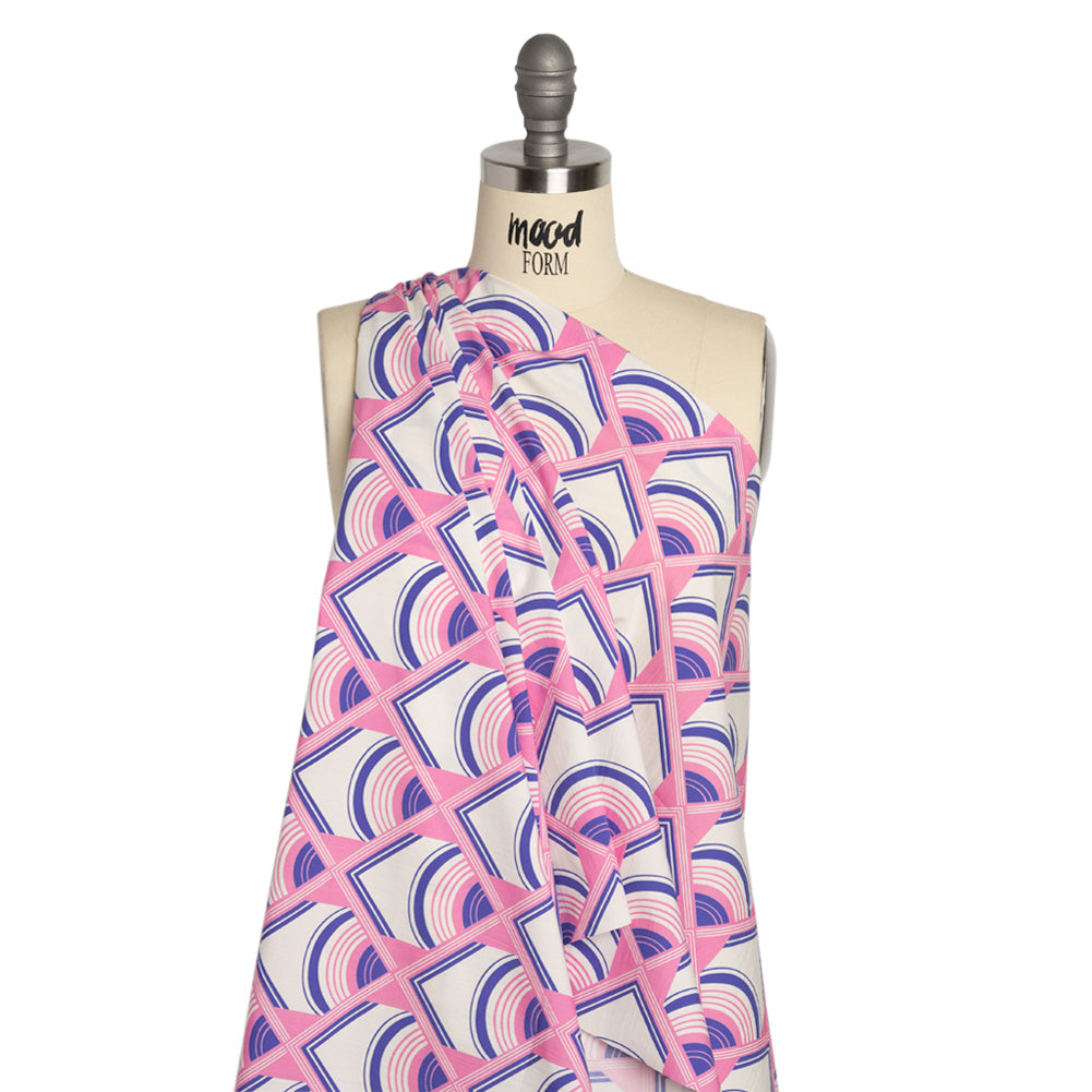 Mood Exclusive Pink Geometric Groove Cotton Poplin