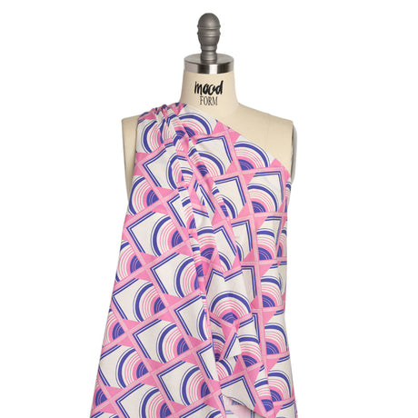 Mood Exclusive Pink Geometric Groove Cotton Poplin