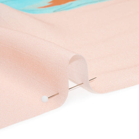 Sustainable Viscose Woven Print - Peach Flamingos and Leaves - Mood Exclusive Forever Everglades