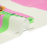 Sustainable Viscose Woven Panel - Pink and Blue Jaguar in Square - Mood Exclusive Jaguar Gaze