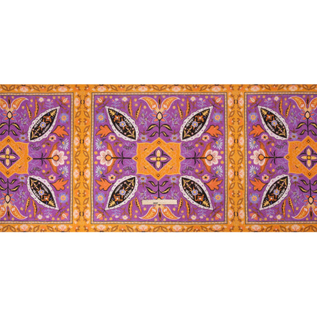 Mood Exclusive Purple Floral Facade Metallic Dotted Crinkled Viscose Crepe Panel