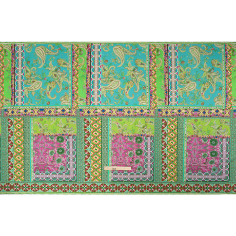 Mood Exclusive Green Buffet in Bloom Metallic Dotted Crinkled Viscose Crepe