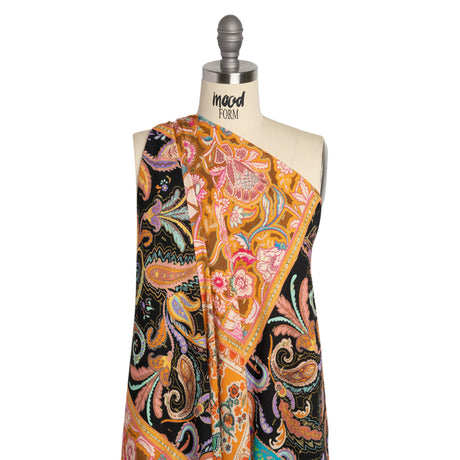 Mood Exclusive Queen of Tangerine Metallic Dotted Crinkled Viscose Crepe
