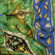 Mood Exclusive Green Floral Facade Metallic Dotted Crinkled Viscose Crepe Panel