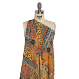Mood Exclusive Mustard Buffet in Bloom Metallic Dotted Crinkled Viscose Crepe
