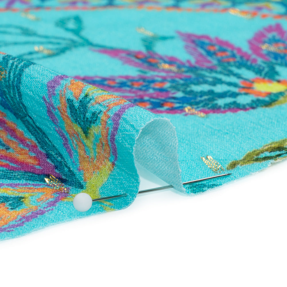 Mood Exclusive Aquarium Garden Metallic Dotted Crinkled Viscose Crepe