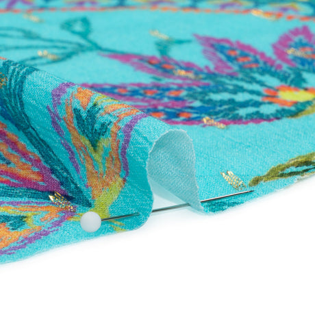 Mood Exclusive Aquarium Garden Metallic Dotted Crinkled Viscose Crepe