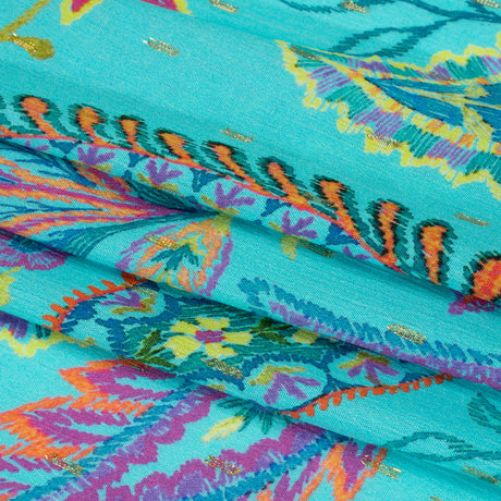 Mood Exclusive Aquarium Garden Metallic Dotted Crinkled Viscose Crepe